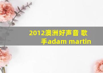 2012澳洲好声音 歌手adam martin